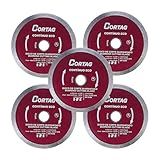 Disco De Corte Continuo Diamantado Eco Cerâmica Porcelanato 110mm Profissional Vermelho 5 Unidades