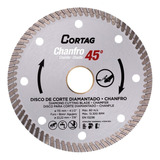 Disco De Corte Diamantado Chanfro 115mm Turbo Cortag 45  Cor Cinza
