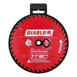Disco De Serra Circular Diablo D0740r De 40 Dentes De 7 1 4 Polegadas Cor Vermelha