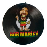 Disco De Vinil Decorativo Em Madeira Star Bob Marley