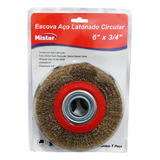 Disco Escova Aço Latonado Circular 6 X 3 4 Mister Cor Conforme Foto
