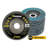 Disco Flap 4 1 2 x7 8 40 Graos Titanium Kit C 20uni Cor Azul