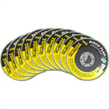 Disco Flap Lixadeira Conico 4 1 2 60 Grão Com 10 Peças