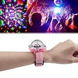 Disco Light Star Projector Light Party Ball Lights Disco Watch For Kids Mini LED Night Light With Color Changing Pink 