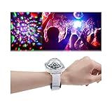 Disco Light Star Projector Light Party Ball Lights Disco Watch For Kids Mini LED Night Light With Color Changing White 