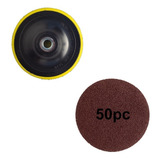 Disco Lixa 4 1 2 Pol 115mm C  Velcro 50 Pç   Suporte Velcro