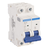 Disjuntor Bipolar Din 2p 16a Branco Tdj3 3ka Com Curva C
