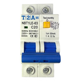 Disjuntor Dr Bipolar Fuga Diferencial Residual 2p 20a Ddr