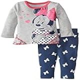 Disney Conjunto De Calça Jeans De Duas Peças E Legging Para Bebês Meninas Cinza Claro Mesclado 6 9 Meses