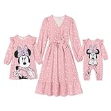 Disney Mickey E Seus Amigos Mãe E Eu Vestidos Combinando Da Minnie Com Bolinhas Sem Mangas Vestidos Com Alças Rosa P