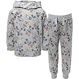 Disney Mickey Mouse Little Boys French Terry Pullover Hoodie Jogger Grey 7 8