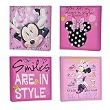 Disney Minnie Mouse Canvas Wall Art 4 Piece White 12 1 4 L X 12 1 4 W X 1 1 2 H