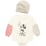 Disney Minnie Mouse Mickey Mouse Ursinho Pooh Bebê Terry Francês Grande Body De Manga Longa E Chapéu Recém Nascido A Bebê Branco Cinza 0 3 Meses