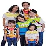 Disney Pixar Toy Story Woody Buzz Lightyear Alienígena Combinando Família Cosplay Camiseta Infantil Para Adulto Buzz Lightyear Branco Tamanhos Adultos GG