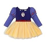 Disney Vestido De Tule De Manga Comprida Para Meninas Pequenas E Bebês Princesas Fantasia De Festa De Aniversário Azul Escuro 3 4 Anos