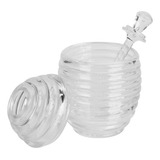 Dispensador De Mel Transparente Com Tampa Colher De Grande