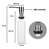 Dispenser Bancada Dosador Detergente Sabão De Embutir 300ml