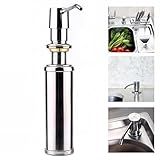Dispenser Bico Dosador Em Inox Com Tampa Removível E Fixação Segura Para Bancadas Armazenamento De Sabão Líquido E Detergente Uso Em Cozinhas Banheiros