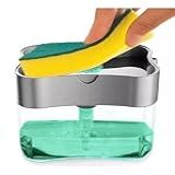 Dispenser De Detergente 2 Em 1 Com Suporte Para Esponja Capacidade 385ml Polipropileno Resistente Econômico E Funcional Evita Desperdício Design Moderno Para Cozinha Restaurante E Hotel