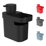 Dispenser De Pia Cozinha Porta Detergente E Esponja 650ml Ou Cor Preto