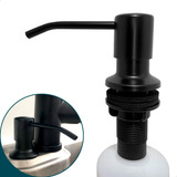 Dispenser Detergente Preto Dosador Inox304 Embutir 350ml Pia