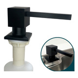 Dispenser Detergente Preto Quadrado Inox 304 500ml Cozinha