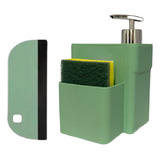 Dispenser Detergente Sabão 500ml Suporte Porta Esponja Bucha
