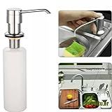 Dispenser Dosador De Detergente E Sabonete Líquido Para Pia Embutir Aço Inox 350 Ml Para Cozinha E Banheiro