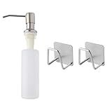 Dispenser Dosador Detergente Sabão Embutir Com Porta Sabonete Esponja Aço Inox Escovado Para Cozinha Banheiro