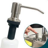 Dispenser Dosador Embutir Pia Cozinha Inox 304 Polido 500ml Cor Prata Inox Porta Detergente Dona D cor