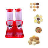 Dispenser Duplo Grãos Acrílico 3 Cor 1 5 Litro Cada cereais