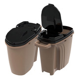 Dispenser Home Porta Ração Plast Pet 25l Gold C Dosadora Cor Gold marrom