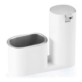 Dispenser Para Detergente E Porta Bucha Cozinha Luxo Arthi Cor Branco E Cromado