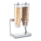 Dispenser Porta Alimentos Cereais Inox Policarbonato Duplo