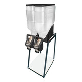 Dispenser Porta Armazenamento Cereais Ração 2 Módulos 20l Cor Preto
