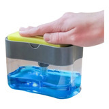 Dispenser Porta Detergente E Bucha C Dosador Cor Cinza escuro