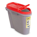 Dispenser Porta Ração Home 3 5 Litros Plast Pet Vermelho