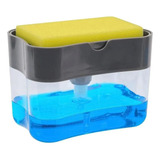 Dispenser Sabão 2x1 Detergente Suporte Porta Bucha Esponja Cor Preto