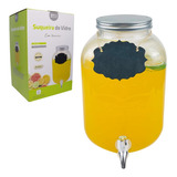 Dispenser Suqueira Jarra Vidro Cristal Luxo 5 L Suco