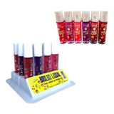 Display 12 Batom Gloss Brilho Labial Sabor Frutas Atacado Cor Sortidas