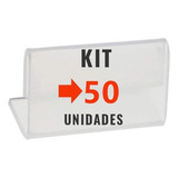 Display Acrílico Buffet Porta Preço 5x3cm Kit Com 50 Peças