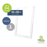 Display Acrílico Parede Porta Folha A6 10x15cm Com Fita