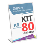 Display Cristal Ps Mesa Porta Retrato L A6 10x15 Kit 80