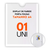 Display De Parede Acrílico A4 Porta Folha 21x30cm 6 Peças
