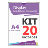 Display De Parede Porta Folha A4 Petg fita Adesiva 20 Peças