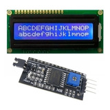Display Lcd 16x2 1602 C  Backlight Azul E Modulo I2c Soldado