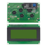 Display Lcd 2004 20x4 Fundo Verde Módulo I2c Soldado Arduino