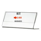 Display Porta Etiqueta Acrílico 10x5cm Kit Com 160 Peças