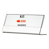 Display Porta Etiqueta Acrílico 10x5cm Kit Com 300 Peças