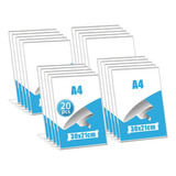 Display Transparente Tipo L A4 Vertical 21x30cm 20 Peça